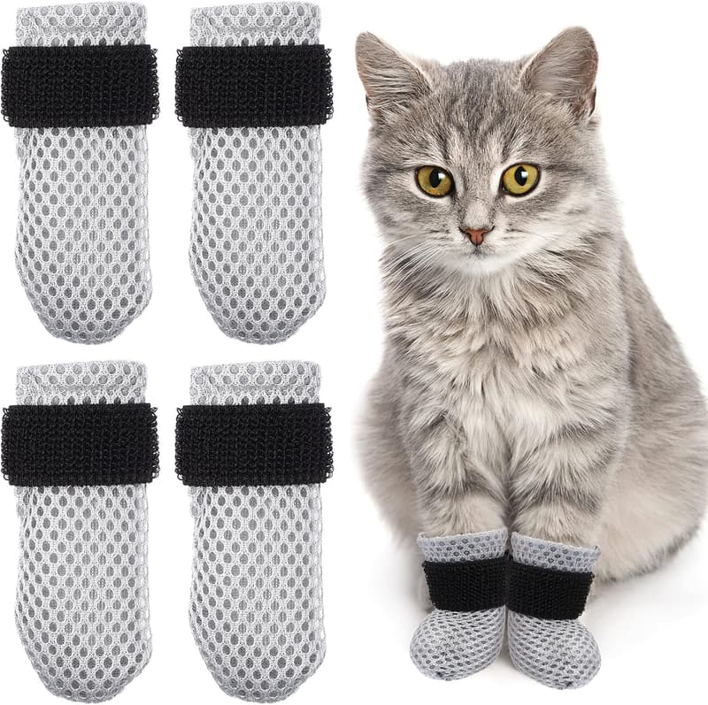 Cat Nail Caps - 4Pcs Anti-Scratch Claw Covers for Cats