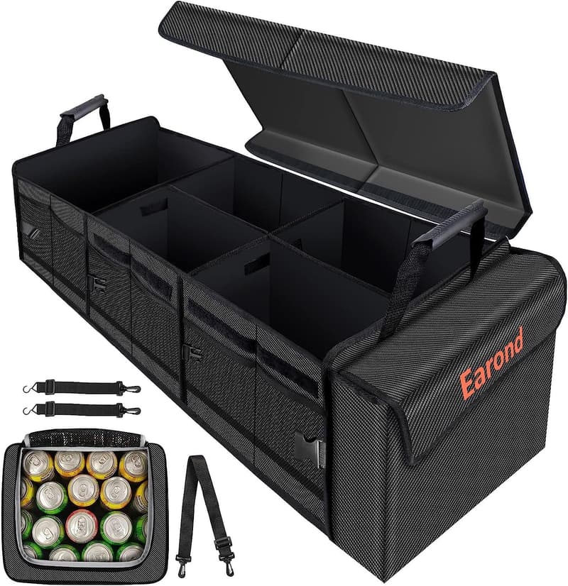 Portable Leakproof Car Trunk Organizer with Cooler Bag