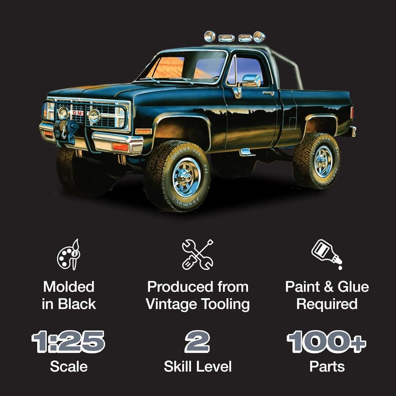 1984 GMC Pickup Black Model Kit 1:25 Scale