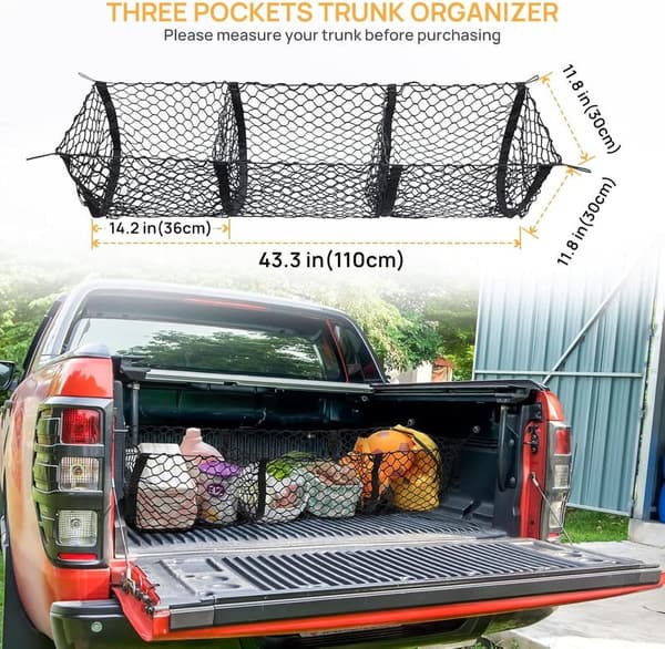 Heavy Duty Cargo Net Bed Organizer for SUV/Truck - 43.3