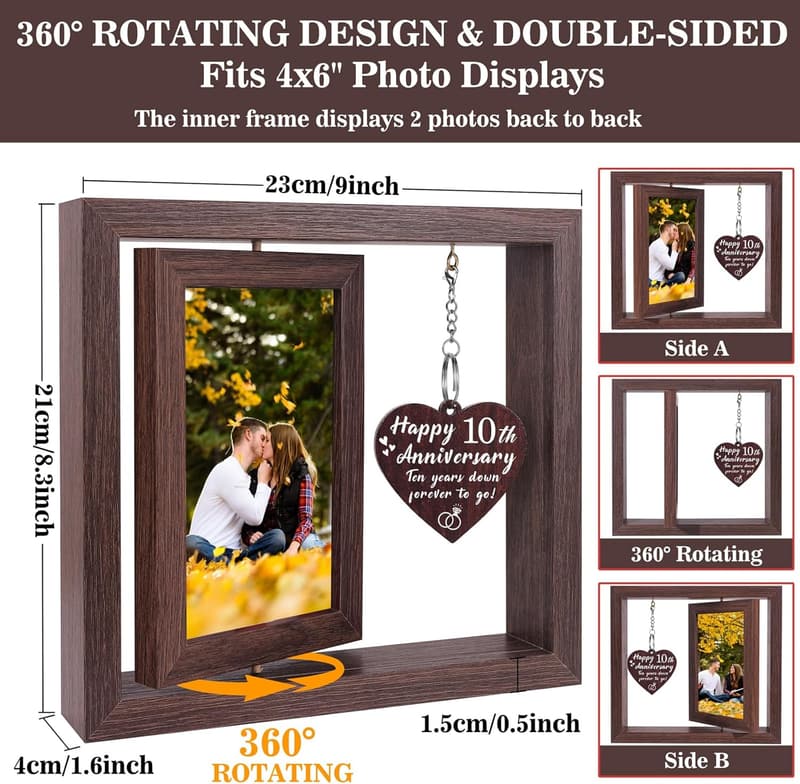 10th Anniversary Picture Frame Gift for Couples