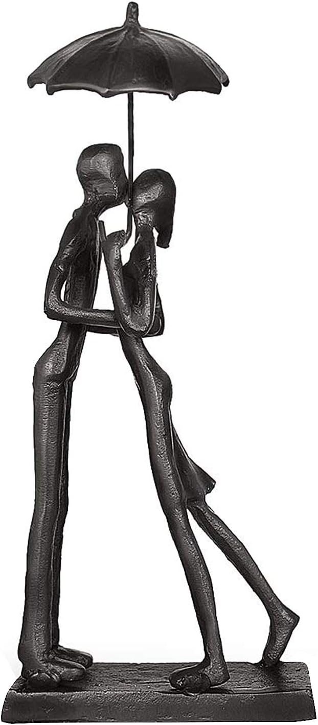 Abstract Metal Love Figurine - Modern Home Decor for Couples