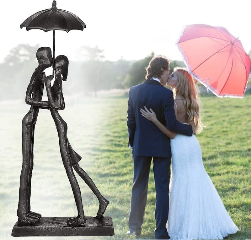 Abstract Metal Love Figurine - Modern Home Decor for Couples