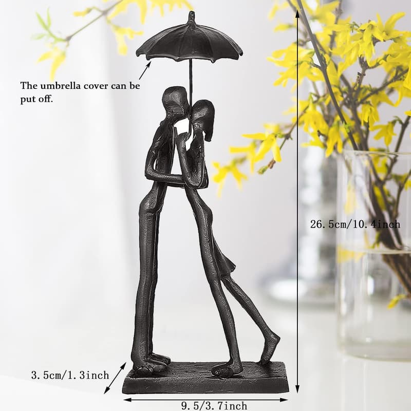 Abstract Metal Love Figurine - Modern Home Decor for Couples