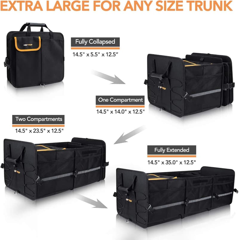 Large Trunk Organizer with Leakproof Cooler & Dividers