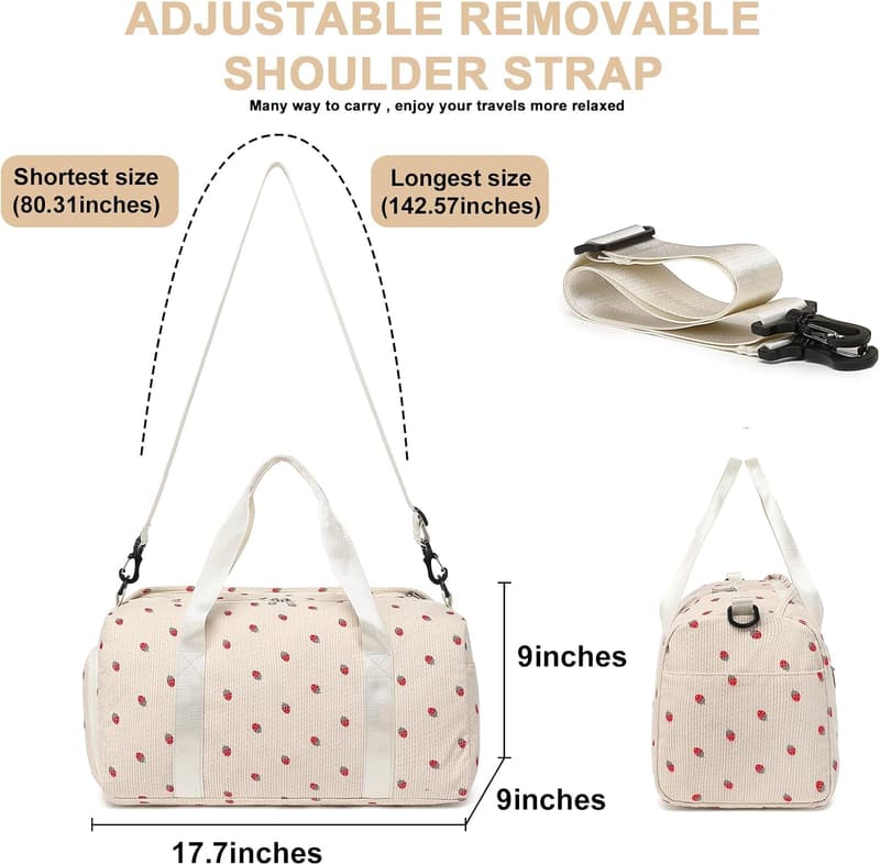 Cute Girls' Waterproof Duffle Bag with Shoe Compartment