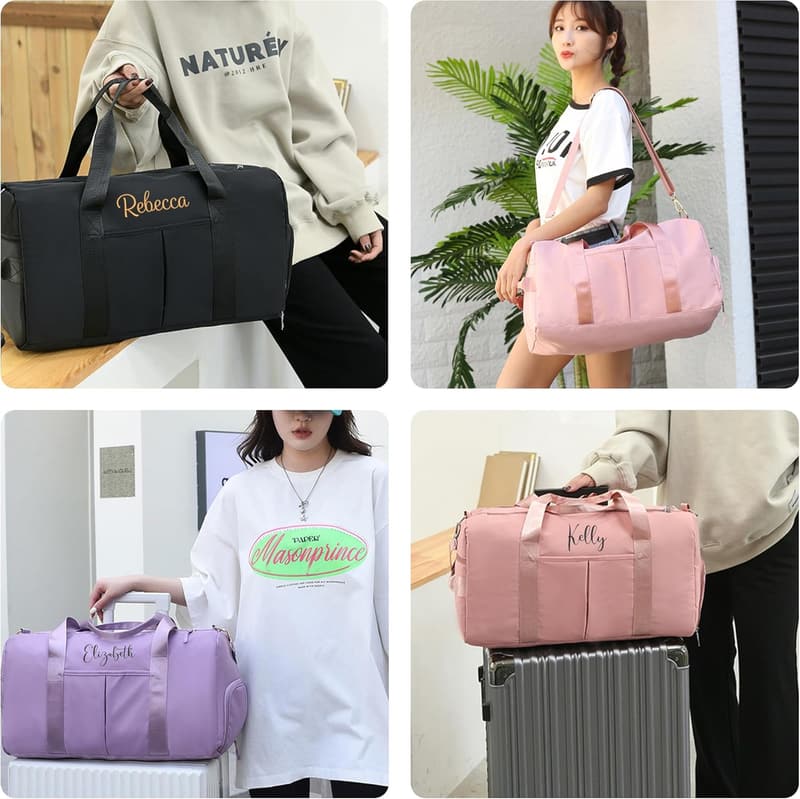 Personalized Duffel Bag with Embroidered Name - Custom Gym & Weekend Tote