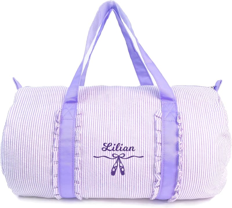 Personalized Toddler Girls' Ballet Duffle Bag in Purple