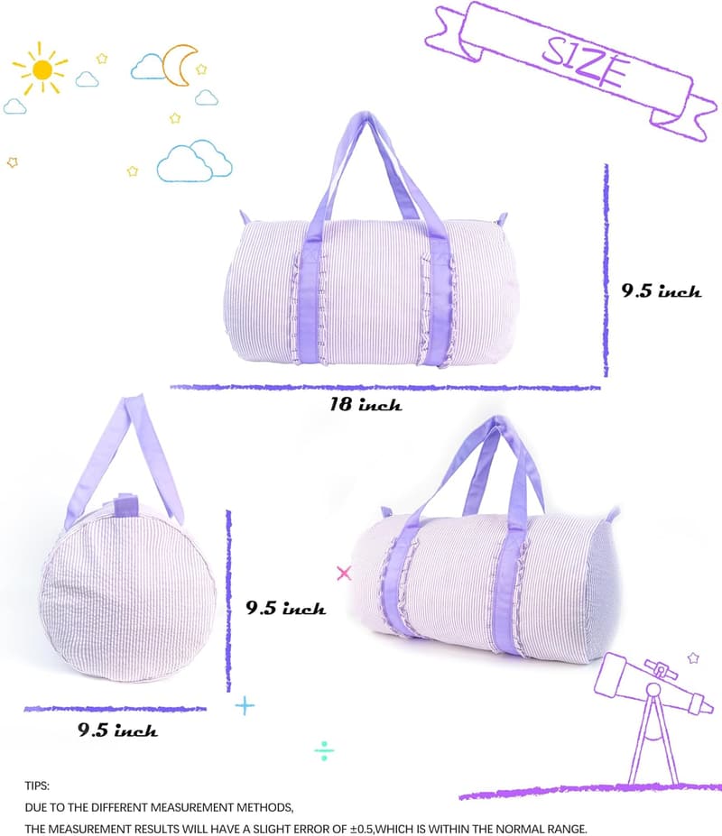 Personalized Toddler Girls' Ballet Duffle Bag in Purple