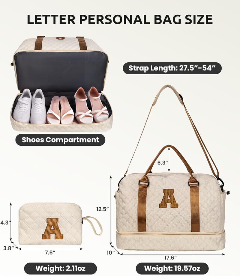 Monogrammed Kids Duffle Bag with Shoe Compartment & Wet Pocket