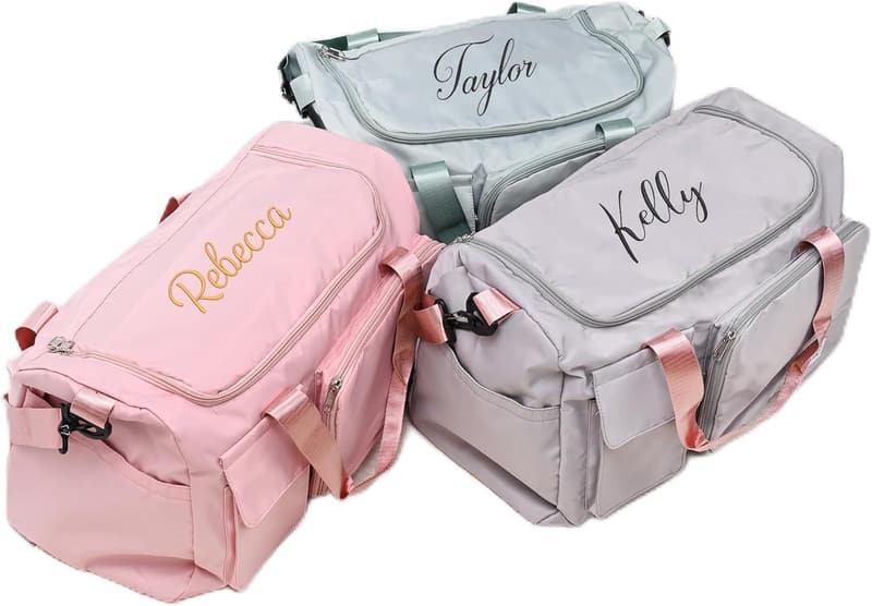 Personalized Large Travel Duffle Bag with Shoe Compartment