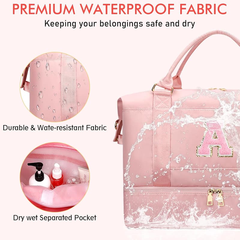 Personalized Initial Duffle Bag for Teen Girls - Monogrammed Gym Bag