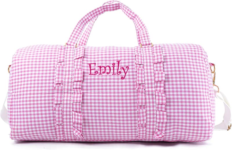 Personalized Pink Duffle Bag for Girls' Sleepovers