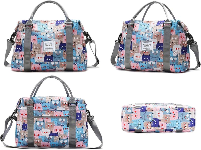 Water-Resistant Travel Duffle Bag for Women - Rainbow Unicorn