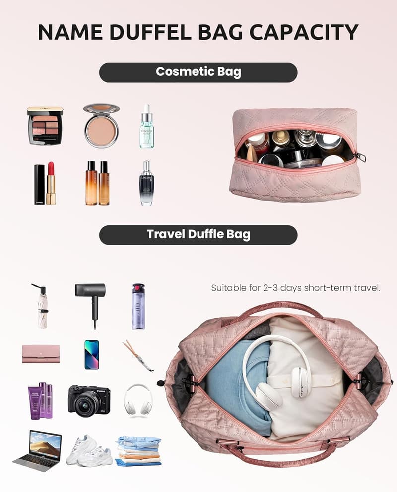 Birthday Gift - Women's Initial Duffle Bag with Shoe Compartment
