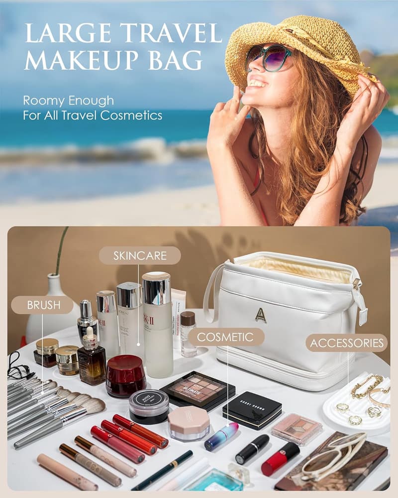 Personalized Large Makeup Bag for Women – Travel Essentials