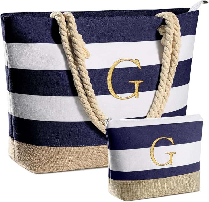 Women's Travel Canvas Beach Tote - Waterproof Pool Bag