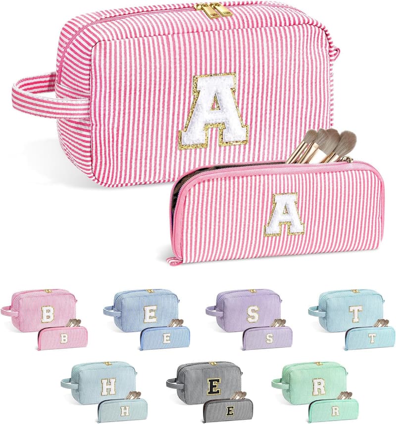 Personalized Initial Makeup Bag for Teen Girls' Birthdays