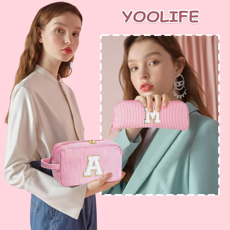 Personalized Initial Makeup Bag for Teen Girls' Birthdays
