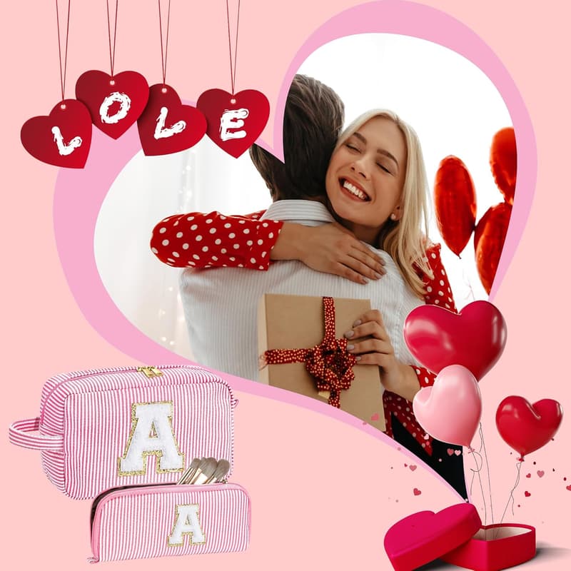 Personalized Initial Makeup Bag for Teen Girls' Birthdays