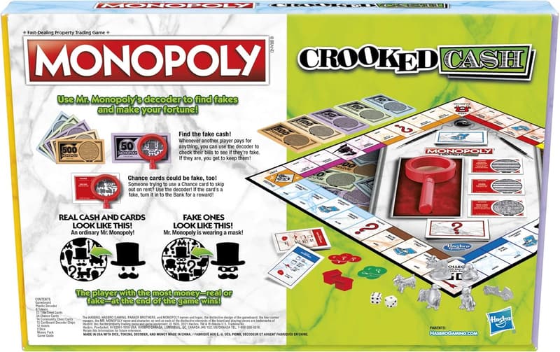 Monopoly Crooked Cash Board Game for Families, Ages 8+
