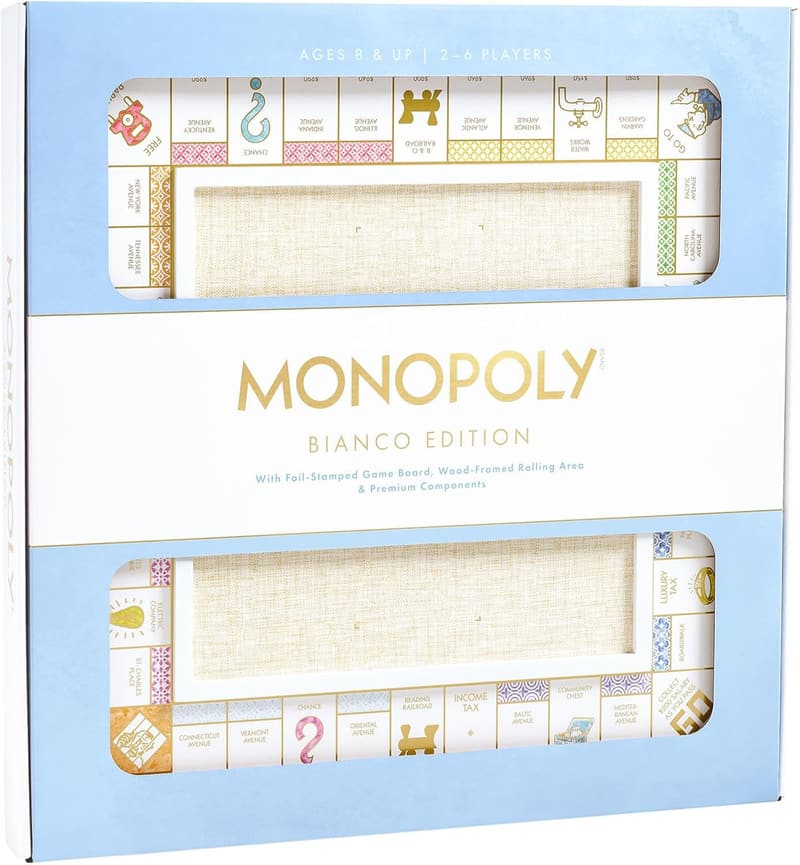 Monopoly Bianco Edition with Foil-Stamped Wood Board