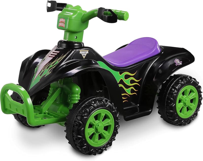 Kids' 6V Monster Jam ATV Ride-On Toy - Safe, Rechargeable, 55 LBS