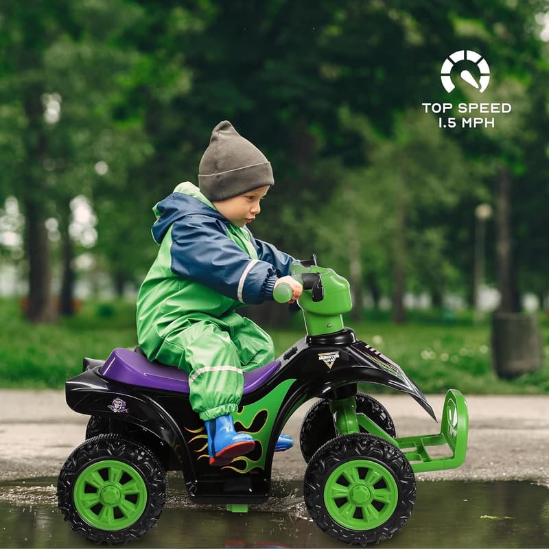 Kids' 6V Monster Jam ATV Ride-On Toy - Safe, Rechargeable, 55 LBS