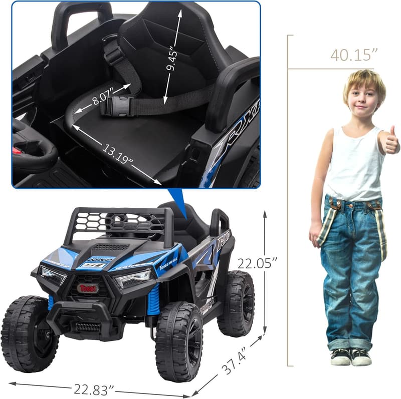 Electric Off-Road UTV Truck for Kids 3-5 - Blue