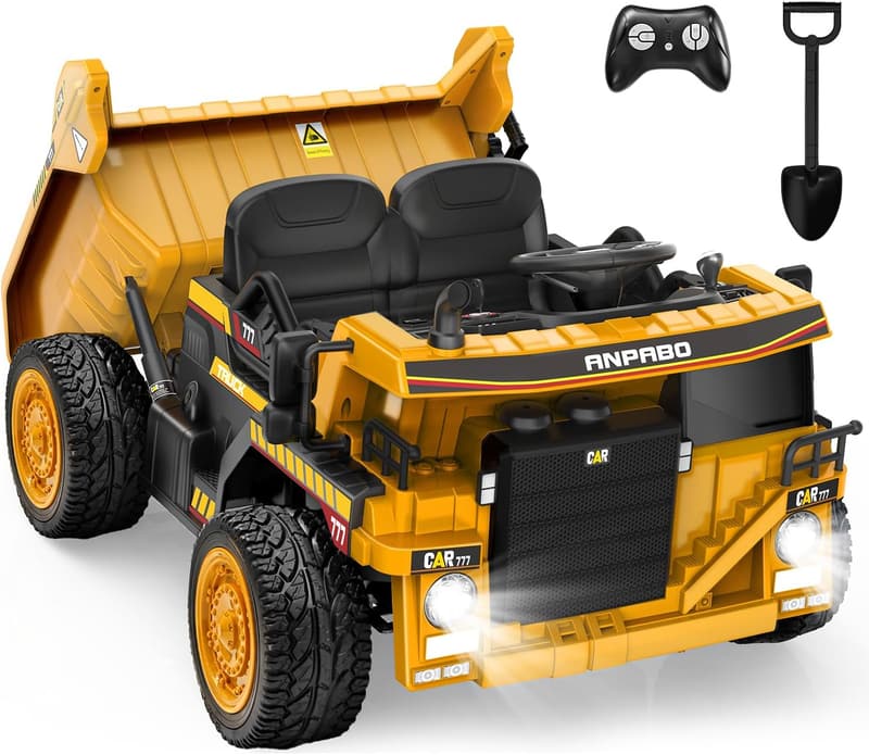 Electric Dump Truck for Kids with Remote Control - Yellow