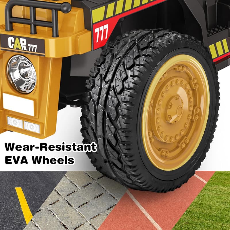 Electric Dump Truck for Kids with Remote Control - Yellow