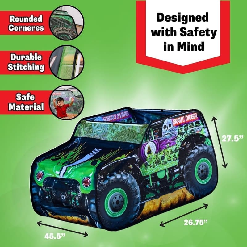 Grave Digger Monster Truck Pop Up Tent for Kids