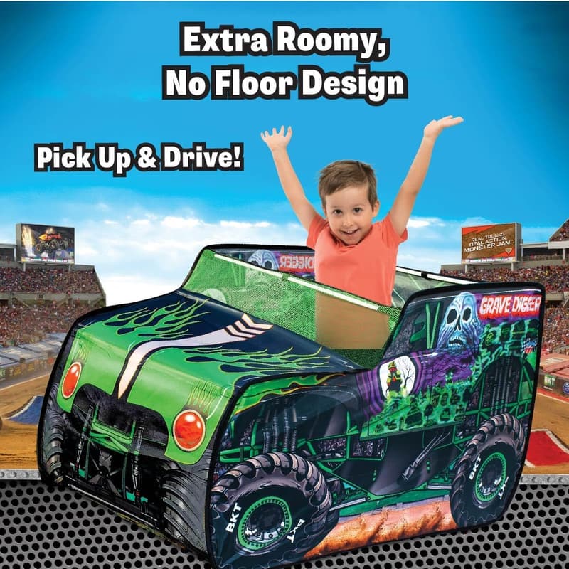 Grave Digger Monster Truck Pop Up Tent for Kids