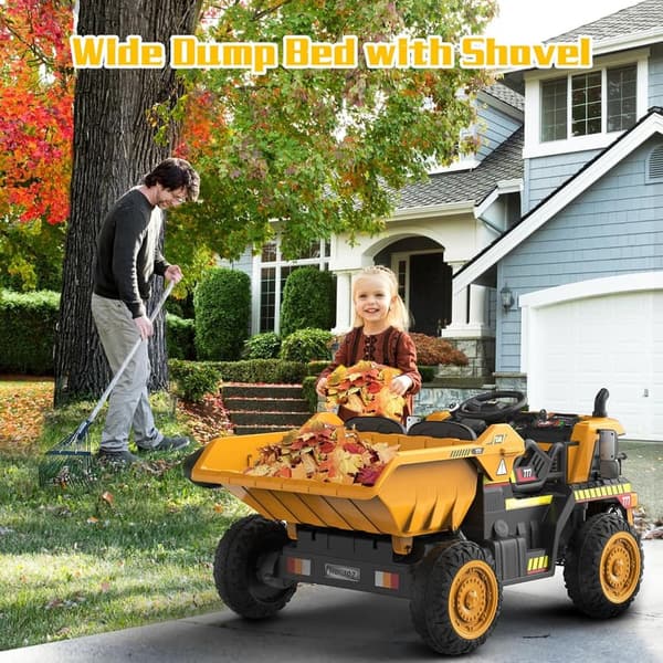 12V Electric Ride-On Dump Truck with Remote Control for Kids