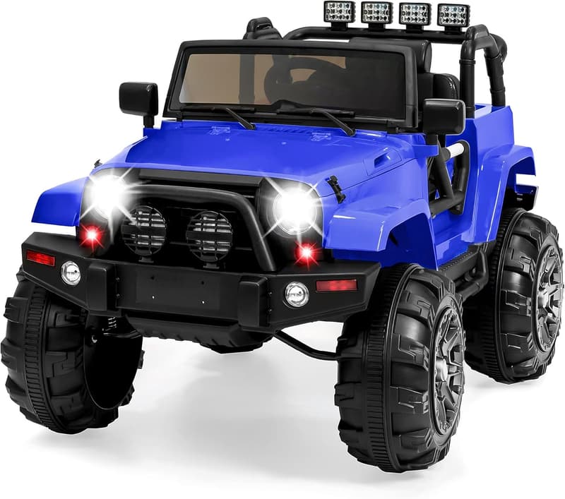 12V Blue Kids Ride-On Truck with Remote Control & Bluetooth