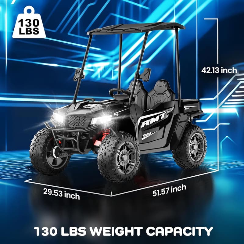 Kids 24V Electric Dump Truck Ride-On Toy with Remote & Shade