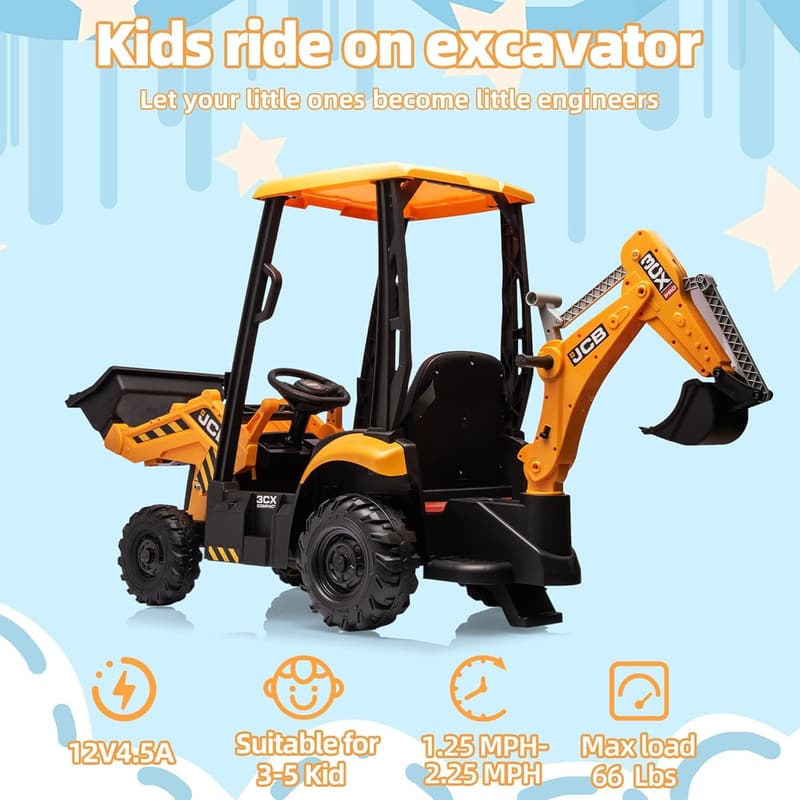 Kids Electric Excavator Ride-On Vehicle with Remote Control
