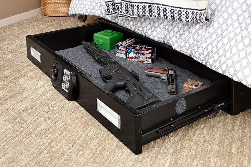 Large Under Bed Safe for Firearms & Valuables – Black