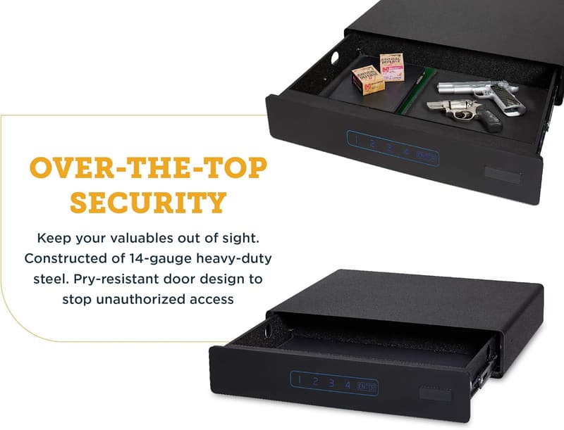 Medium Under Bed Safe for Firearms and Valuables – Black