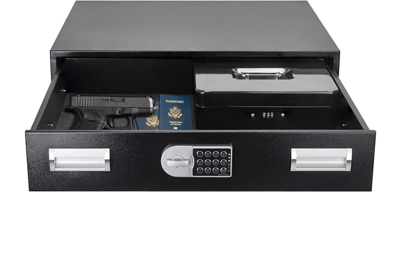 Horizontal Gun Safe Drawer for Pistols - Under Bed Storage