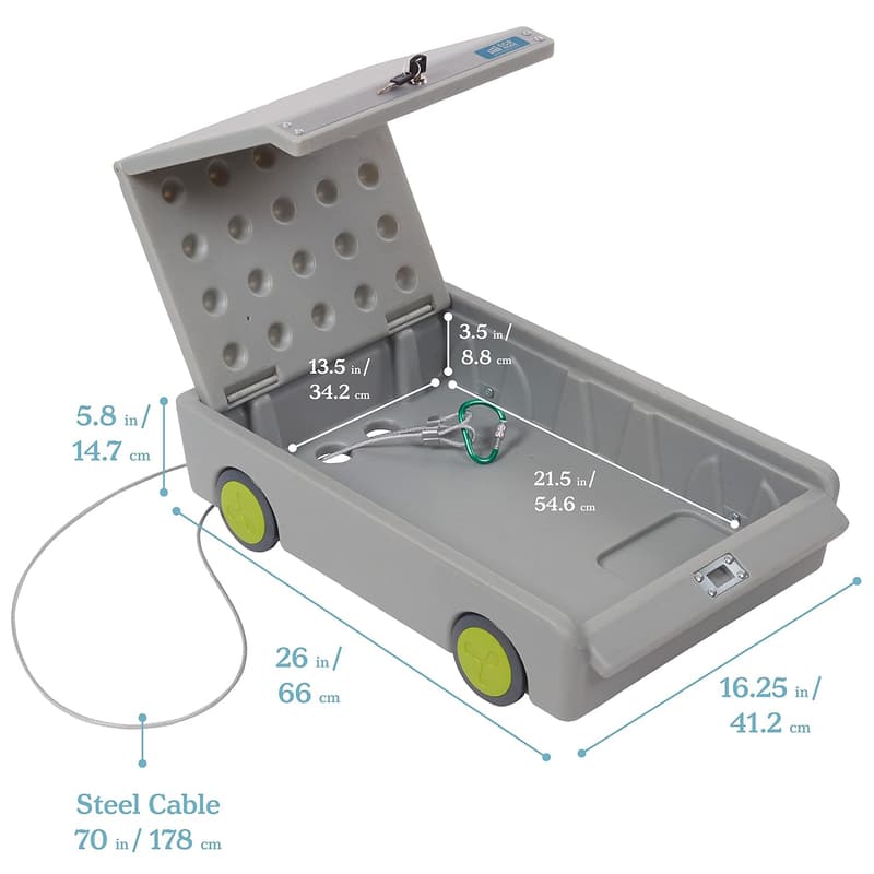 Travel Lockbox - ECR4Kids Grey Personal Safe