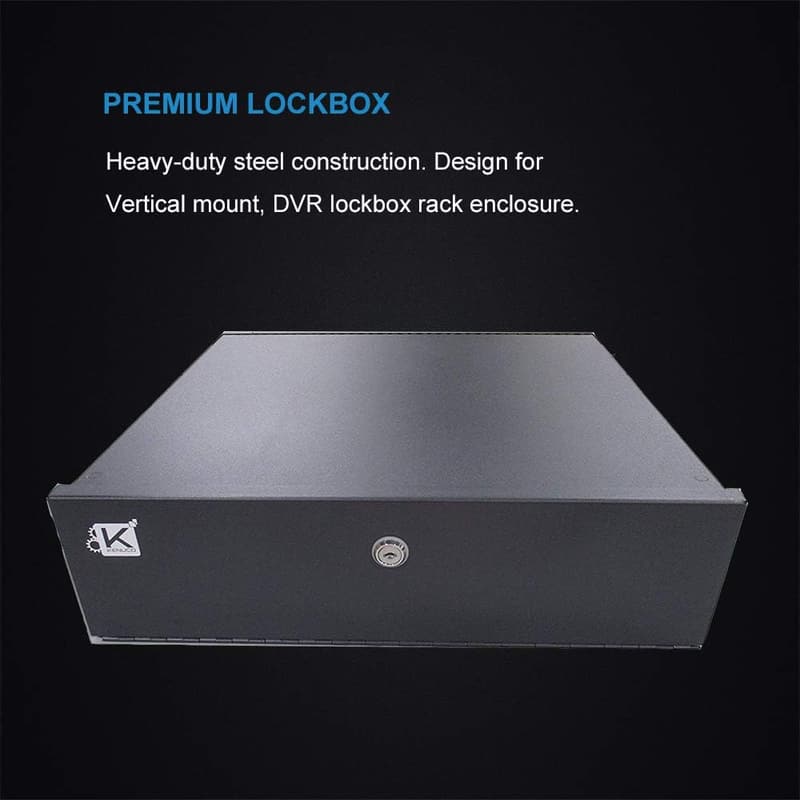 Kenuco White Heavy-Duty 16-Gauge Steel DVR Security Lockbox