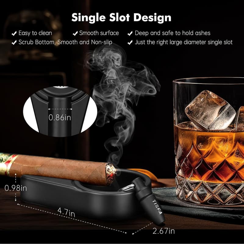 Cigar Accessories Gift Set with Portable Ashtray and Cutters