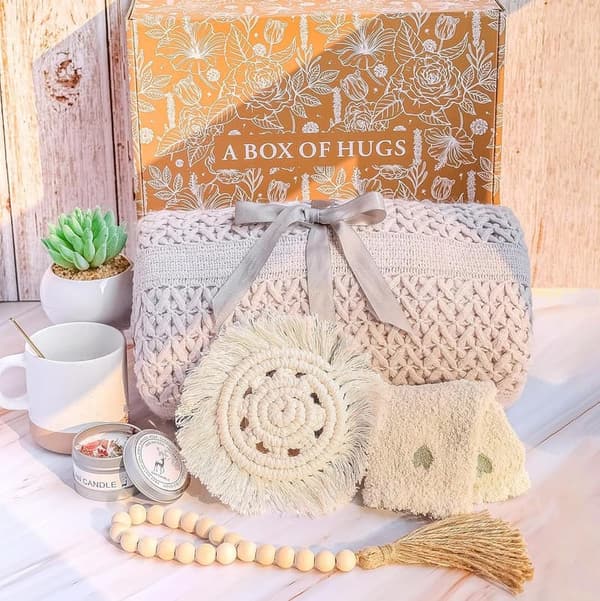 Get Well Soon Blanket Gift Basket for Women