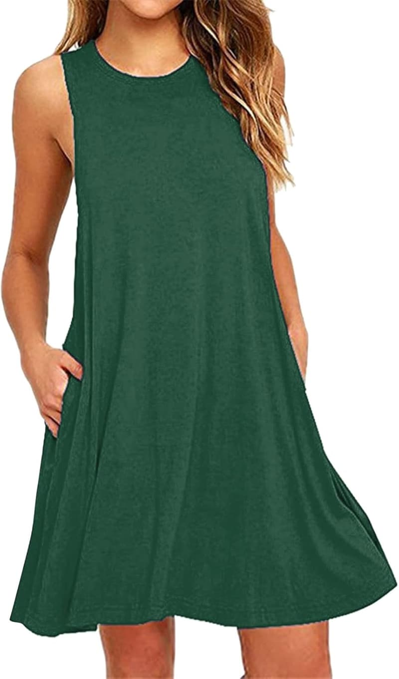 2024 Women's Casual Beach Swing Sundress with Pockets