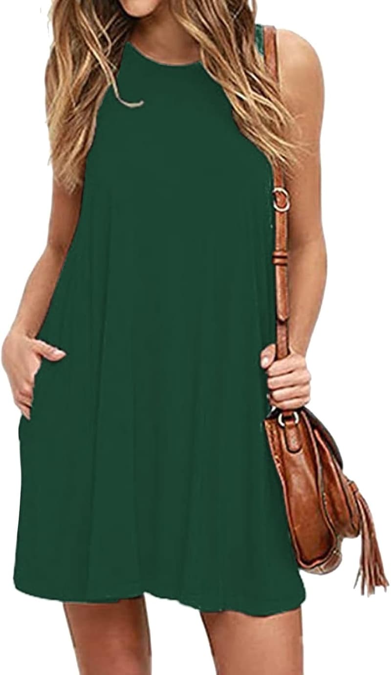 2024 Women's Casual Beach Swing Sundress with Pockets