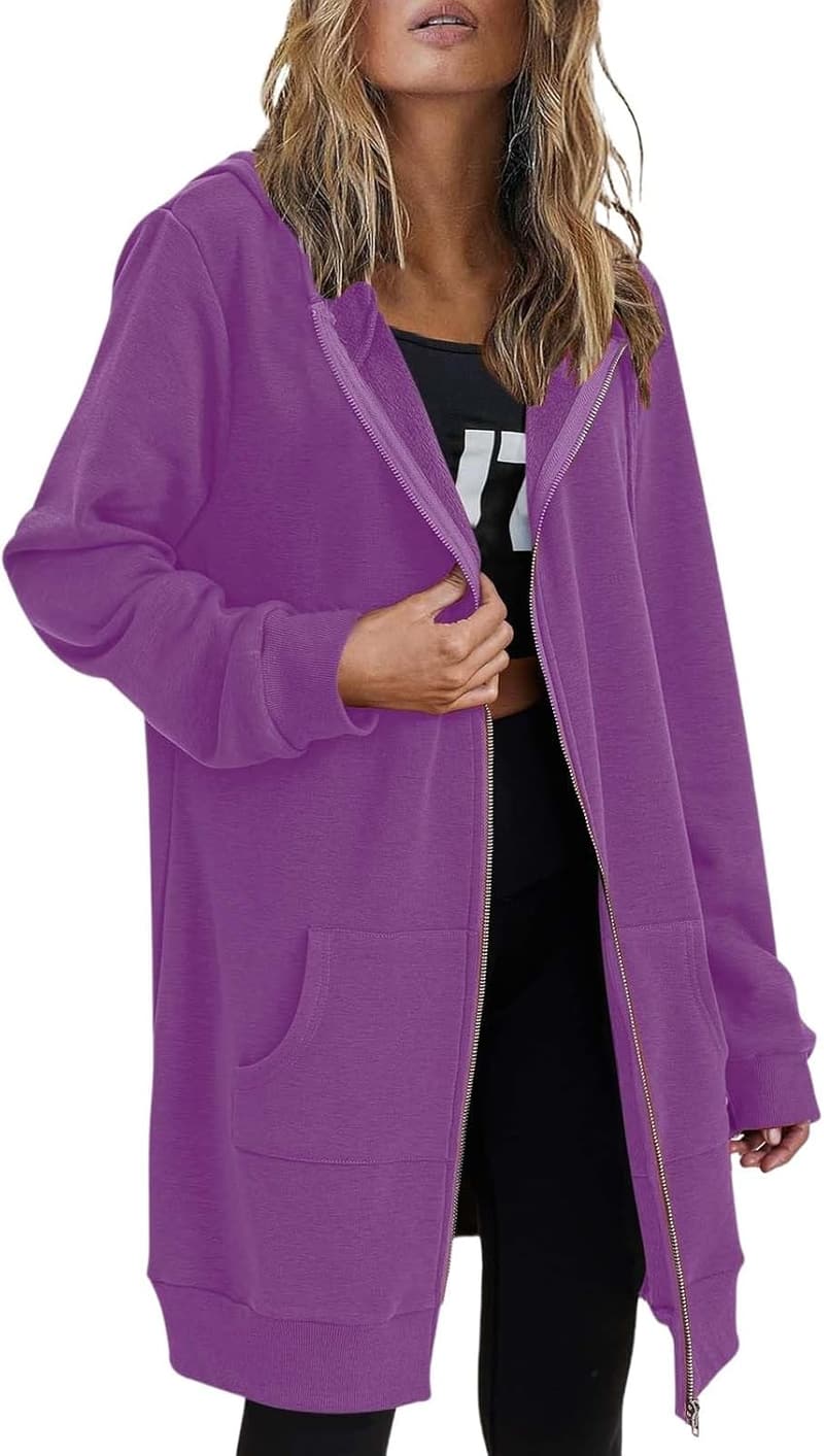 Lightweight Women's Oversized Fleece Hoodie with Pockets