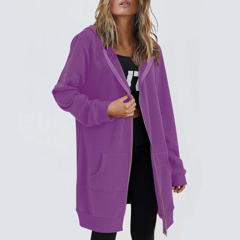 Lightweight Women's Oversized Fleece Hoodie with Pockets