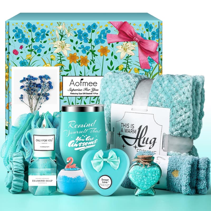 Luxury Flannel Blanket Care Package for Her - Birthday & Selbstpflege