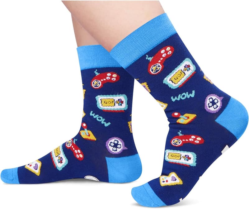 Christmas Gaming Socks for Teen Boys - Fun Gift with Card